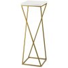HowHomely Stojan na kvety LOFT DD0327 70 x 24 cm zlatá/biela