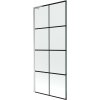 Mexen Next L, 1-krídlová vaňová zástena 80 x 150 cm, 6mm číre sklo-čierny vzor, chrómový profil, 895-080-000-03-77-01