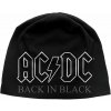 AC/DC Čiapka Back in Black Black UNI
