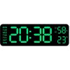 Digitálne LED hodiny na stôl čierne so zeleným displejom, napájané cez USB, s budíkom