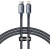 Baseus CAJY000201 Crystal Shine Series Dátový Kábel USB-C - Lightning 20W 1,2m Black 6932172602741