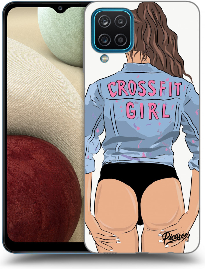 Púzdro Picasee silikónové Samsung Galaxy A12 A125F - Crossfit girl - nickynellow čiré