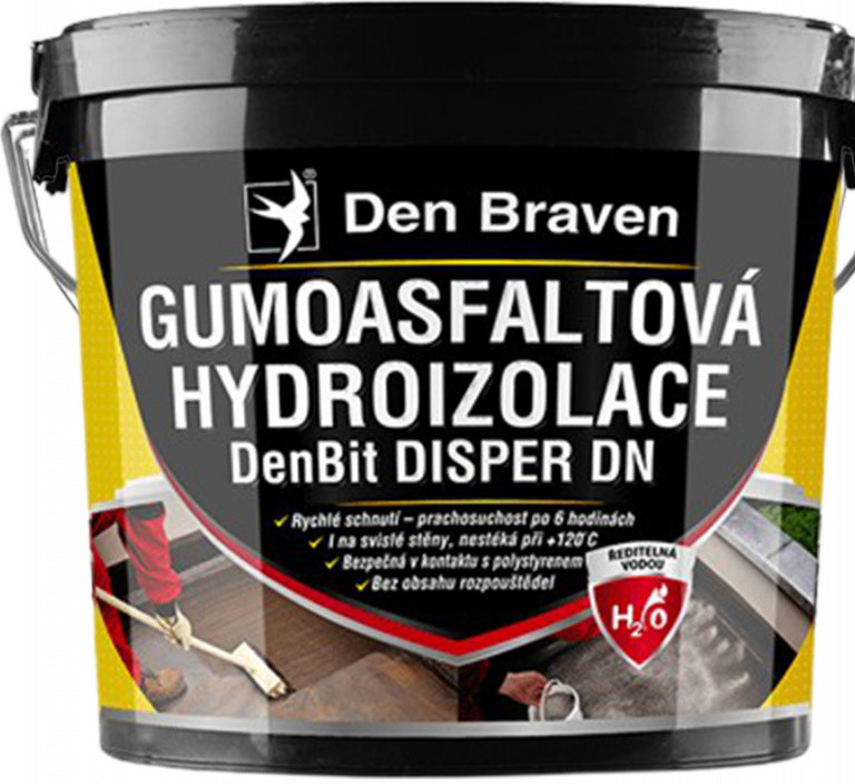 Den Braven Gumoasfaltová hydroizolácia DenBit DISPER DN Gumoasfaltová hydroizolácia DenBit DISPER DN, vedro 5 kg, čierna