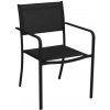 Elegantné kovové záhradné kreslo - čierne