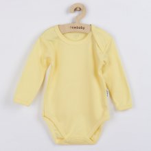 Dojčenské bavlnené body s dlhým rukávom New Baby Pastel žlté