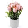 Umelé tulipány v kvetináči - 1 ks 3 pudrová