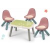 Set stôl KidTable Life Smoby šedozelený výška 45 cm s troma farebnými stoličkami s anti UV filtrom
