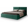 Wilsondo Čalúnená manželská posteľ s úložným priestorom Conti Slim 160x200 - zelená
