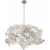 Biele závesné svietidlo s pierkami Reality Pendant Leavy, výška 150 cm