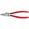 Samonastaviteľné lisovacie kliešte pre koncovky (s kovaním), s máčanými plastovými rukoväťami 180 mm KNIPEX 97 71 180