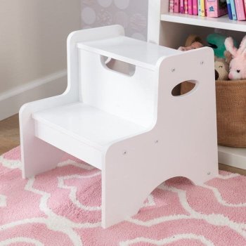 KidKraft Stolček s úložným priestorom Step n' Store White