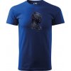 Sablio Tričko s potlačou BLACK PANTHER z profilu - modré 3XL