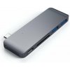 Replikátor portov Satechi Aluminium Type-C Passthrough USB Hub (3x USB 3.0, MicroSD) - Space Grey (ST-TCUPM)