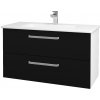 Dreja Umývadlová skrinka GIO SZZ2 100 - N01 Biela lesk / Úchytka T01 / M17 Čierna mat