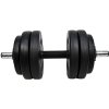 Lifefit Jednoručná činka 13 kg, vinyl-cement, 30 mm tyč/6× kotúč