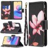 Peňaženkové kožené puzdro DRAWING na Xiaomi Redmi Note 10 5G - Lotus