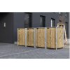 Hide box na odpadky - 4 koše (140l), prírodné drevo 63x241x115 cm
