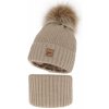 Fashionkids Dievčenský set čiapka a nákrčník JULIETTE Farba: Mocca, Veľkosť: 48-50
