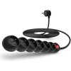 CONNECT IT CONNECT IT prodlužovací kabel 230 V, 6 zásuvek, 5 m, s vypínačem (černý)