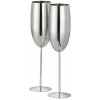 Oak & Steel Sada 2 nerezových pohárov na šampanské – strieborný lesklý dizajn 280 ml