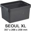 Plastový košík SEOUL XL 6025 – organizér 27x38x21 cm – čierna - NHG 15-6025-ce