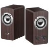 Genius SP-HF400 Reproduktory, 2.0, 10W, 3,5mm jack, drevené, tmavé drevo