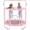 SucceBuy Trampolína pre deti s sieťkou 147CM ružová 3 nastaviteľné výšky