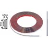 Ozdobná lišta chromová - 6 x 2,7 mm - 8 m