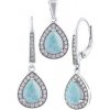Silvego Strieborná sada šperkov BRISA s pravým Larimarom a Brilliance Zirconia JJJ1141ELRSET