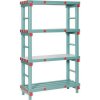 Plastový regál Hermes, základné, 167 x 100 x 40 cm, 800 kg, 4 police, zolený