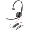 Headset HP Poly Blackwire 3210, USB-C/A adaptér, mono (8X214AA) čierny