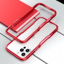 Púzdro Luphie ochranné kovové rámček iPhone 12/12 Pro - červené
