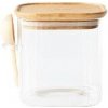 Pebbly PKV-049 Dóza sklenená štvorcová bambusová 800 ml