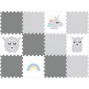 Pena podlahové puzzle do detskej izby Sivý jednorožec, 12 dielov