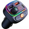 FM vysielač / transmitter SWISSTEN + nabíjačka do auta 2x USB-a + USB-C + RGB podsvietenie - čierna