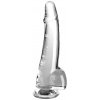 Dildo 25 cm King Cock Clear s semenníkmi Pipedream