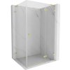 Mexen Lunar L, výklopný sprchový kút pravý 70 x 90 cm, 8mm číre sklo, zlatý matný profil, 834L-070-090-55-00-P