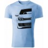 T-ričko Volkswagen Golf Mk6 GTi Half pánske tričko Farba trička: Svetlomodrá, Farba potlače: Biela, Veľkosť: XL
