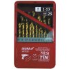 DEDRA-EXIM 25-diel. súprava vrtákov do kovu HSS + kobalt + TiN, 135° WITS25