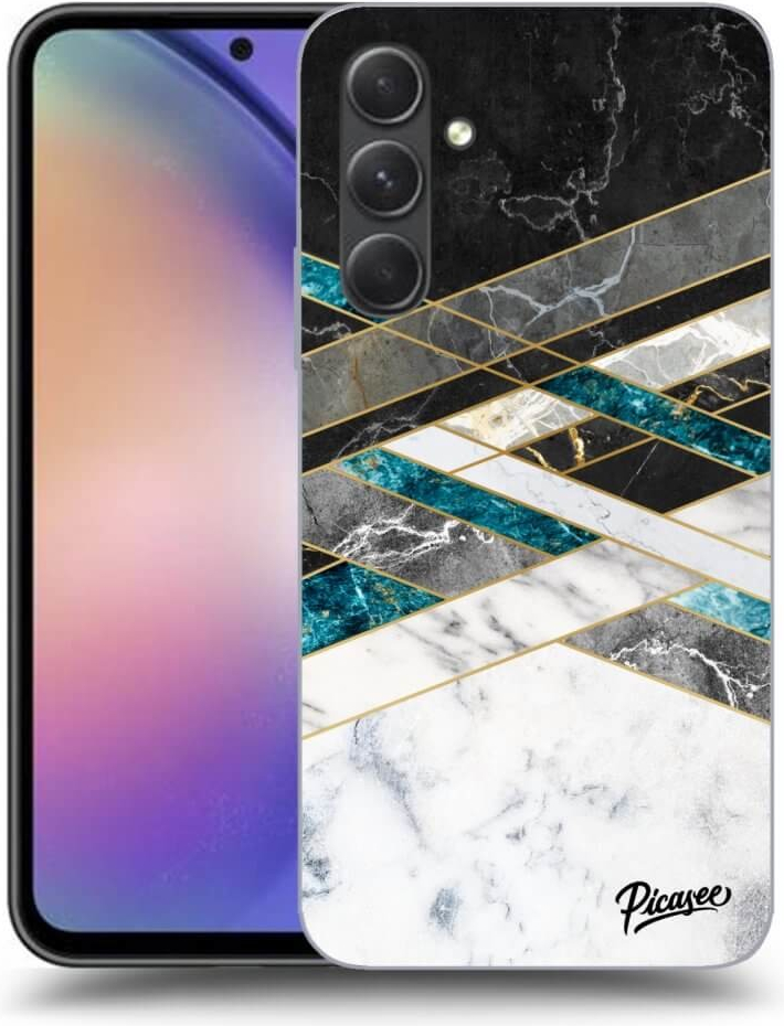 Púzdro Picasee silikónové Samsung Galaxy A54 5G - Black & White geometry čiré