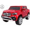 Elektrické autíčko Mercedes Benz X-Class 4x4, EVA kolesá, panel MP4, DO 2.4 GHz, Kožené sedadlo, Originál licencia, laná karoséria červená