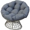 Radar Swivel Lounge kreslo, 86 × 96 × 77 cm, PE ratan, sivá, LV-707