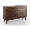 Drevená buková komoda Beskid 6S, šírka 140 cm, Taliansky Orech