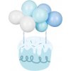 Zápichy na tortu Balóniky modré 10ks 29cm