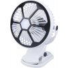 Verk Stolní ventilátor s klipem a světlem 3 dobíjecí režimy