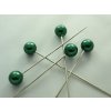 Ozdobný špendlík 15 mm /10 cm tmavozelený