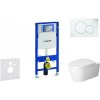 Geberit Duofix - Modul na závesné WC s tlačidlom Sigma01, alpská biela + Duravit ME by Starck - WC a doska, Rimless, SoftClose 111.300.00.5 NM1