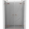 Mexen Lunar Duo sprchové dvere s otváracím mechanizmom 190 cm, transparentné, brúsená meď - 834D-190-000-65-00