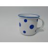 Hrnček Tina 0,26 modré bodky malé český porcelán Dubí