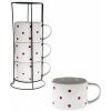 ADH Sada hrnčekov v stojane 4ks Bodka 300ml